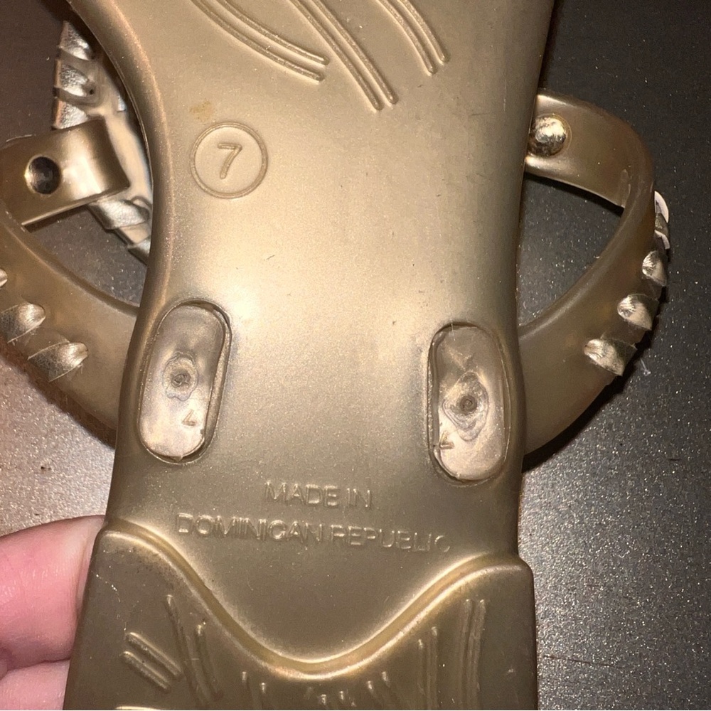 Jack Rogers Georgica Sandals in Gold rubber size 7 - Picture 4 of 5